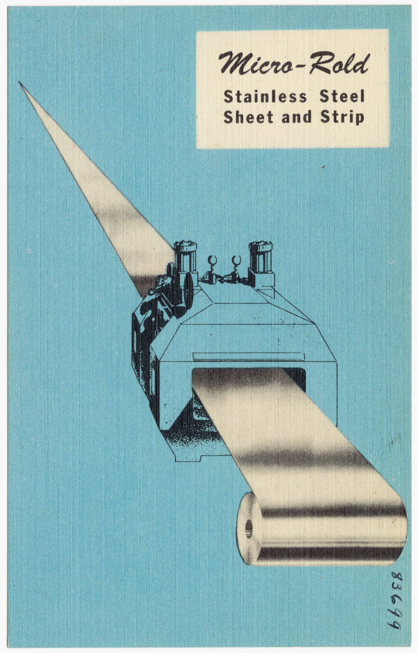 Historic postcard of a stainless steel sheet mill