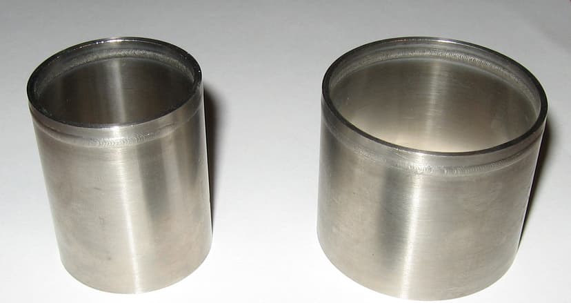Orbital TIG weld sample on stainless steel
